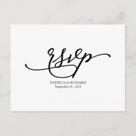 Sencilla y elegante tarjeta de respuesta de boda c
