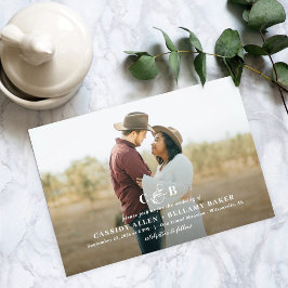 Sencilla y espléndida invitación de boda con foto 