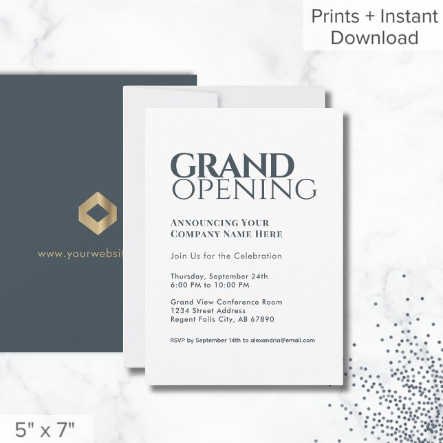Sencilla y moderna invitación a la gran apertura G (Subido por el creador)