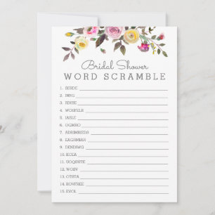 Sencillamente Bonito Word Scramble Shower Tarjeta 