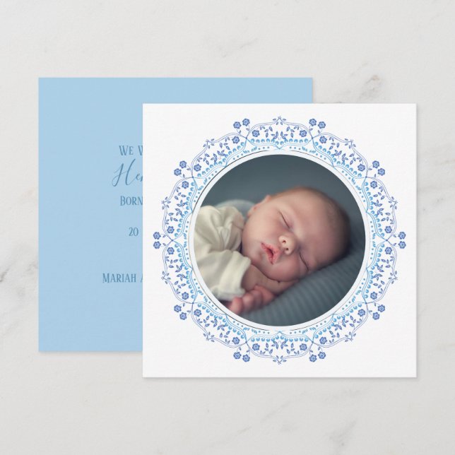 Sencillamente Dulce Elegante Niño Bebé Foto Floral (Anverso / Reverso)