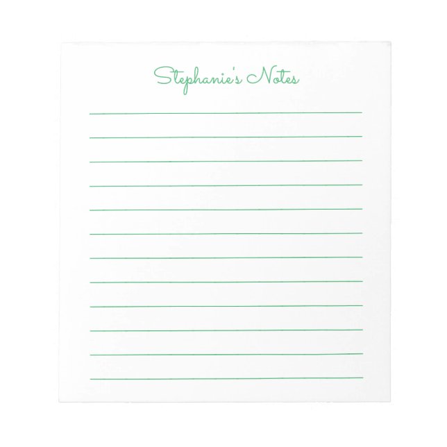 Sencillamente Elegante Bloc De Notas Personalizado (Frente)