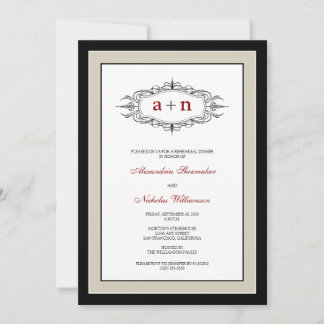 Sencillamente elegante invitación a cenar (gris)