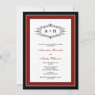 Sencillamente elegante invitación a cenar (rojo)