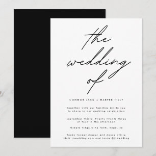Sencillamente Elegante Invitación a la Boda de Tex