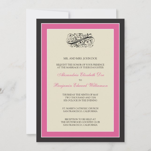 Sencillamente elegante invitación de matrimonio ne (Anverso)