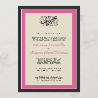 Sencillamente elegante invitación de matrimonio ne