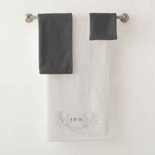 Sencillamente Elegante Monograma Taupe y Gris