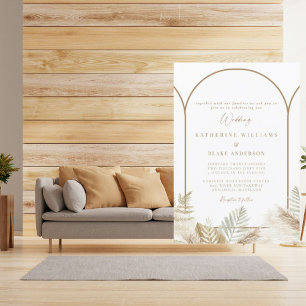 Sencillamente Elegante Pampas e Invitación Neutral