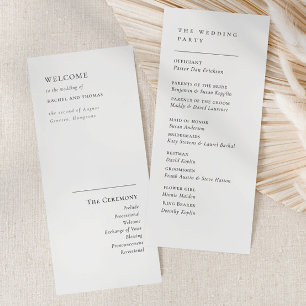Sencillamente Elegante Typografía Programa de Boda
