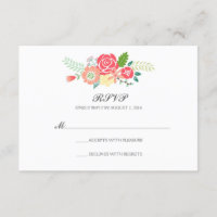 Sencillamente Floral & Stripes Wedding RSVP / Mint