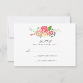 Sencillamente Floral & Stripes Wedding RSVP / Mint
