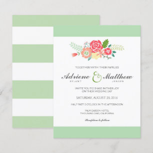 Sencillamente Invitación a la boda de Floral y de