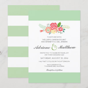 Sencillamente Invitación a la boda de Floral y de