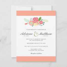 Sencillamente Invitación a la Boda Floral y de Ray