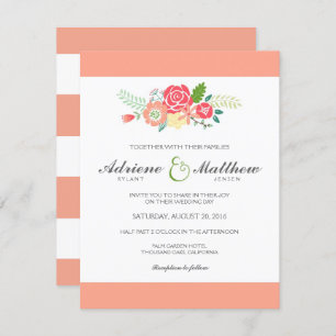 Sencillamente Invitación a la Boda Floral y de Ray