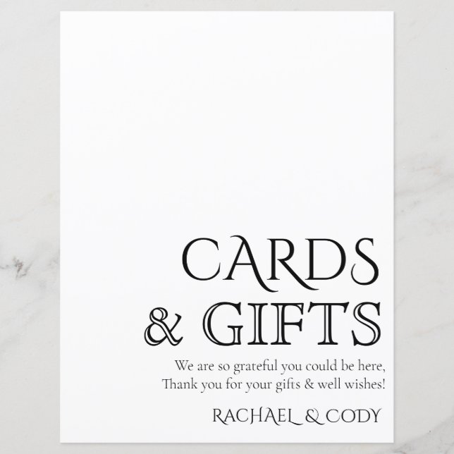 Sencillamente Rótulo de mesa de tarjetas clásicas  (Anverso)