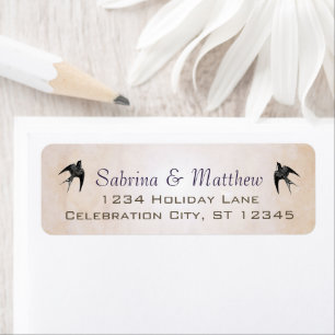 Sencillamente Sello de Boda de hoja de color púrpu