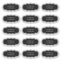 Sencillas etiquetas de cocina negra moderna