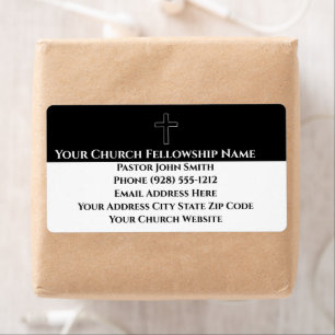 Sencillas etiquetas de la iglesia de esquema de la