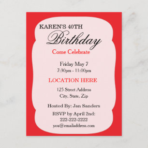 Sencillas invitaciones para fiestas de cumpleaños