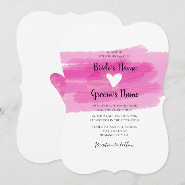Sencillas pinturas e invitaciones de casamiento ca (Anverso / Reverso)