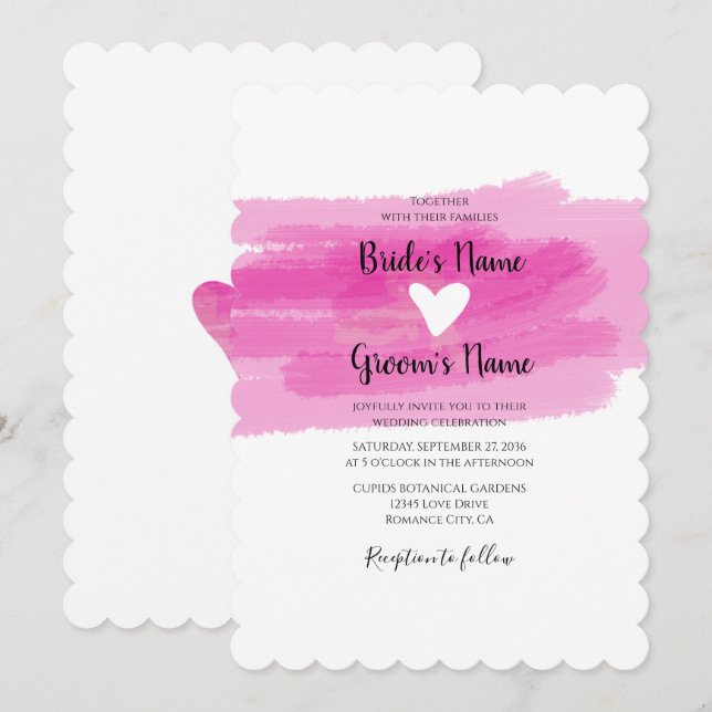 Sencillas pinturas e invitaciones de casamiento ca (Anverso / Reverso)