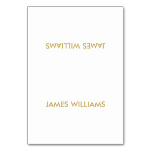 Sencillas Tarjetas De Lugar Boda De Oro Y Blanco