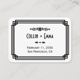 Sencillas tarjetas de plaza Boda en blanco y negro