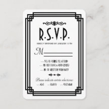 Sencillas tarjetas RSVP de matrimonio en blanco y 