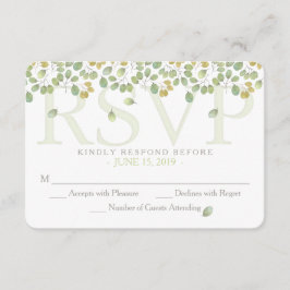 Sencillez de hoja verde RSVP 3.5x5 Tarjeta de gabi