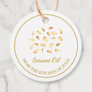 Sencillo Aceite de Sésamo Casero Etiqueta de colga