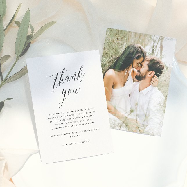 Sencillo agradecimiento de boda con caligrafía y f (Subido por el creador)