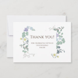 Sencillo agradecimiento de boda minimalista floral