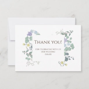Sencillo agradecimiento de boda minimalista floral