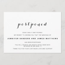 Sencillo Anuncio de Boda Aplazada