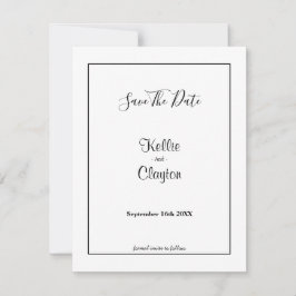 Sencillo blanco con marco Guardar la fecha