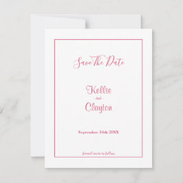 Sencillo blanco con marco Guardar la fecha