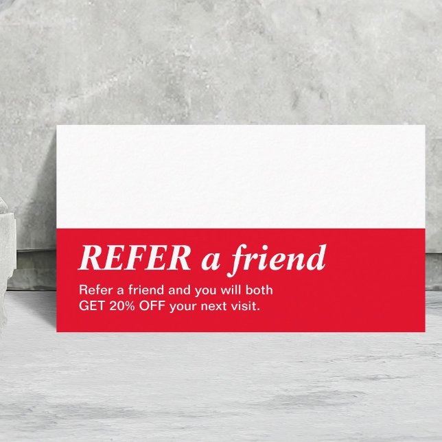 Sencillo blanco rojo remite tarjeta de amigo (Subido por el creador)