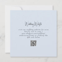 Sencillo Boda azul agitado QR Code Square