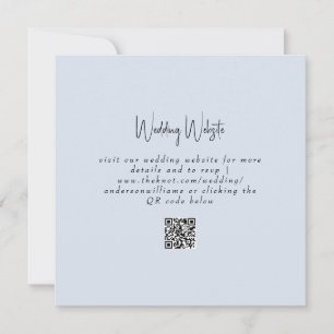 Sencillo Boda azul agitado QR Code Square