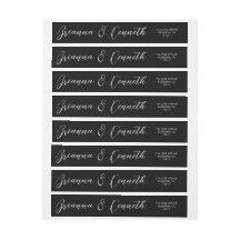 Sencillo Boda negro clásico guión elegante