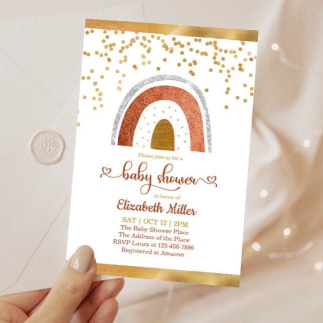 Sencillo Boho Rainbow Género Neutral Baby Boy Show (Subido por el creador)