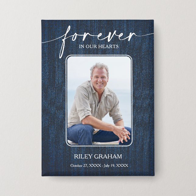 Sencillo botón conmemorativo de simpatía con foto  (Anverso)