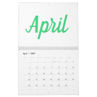 Sencillo Calendario Modernista Minimalista Colorid