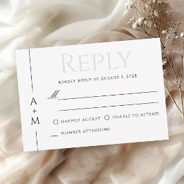 Sencillo clásico elegante Boda en Monograma RSVP