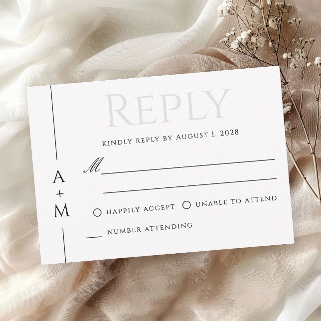 Sencillo clásico elegante Boda en Monograma RSVP (Subido por el creador)