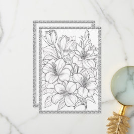 Sencillo color floral elegante Su propia tarjeta d