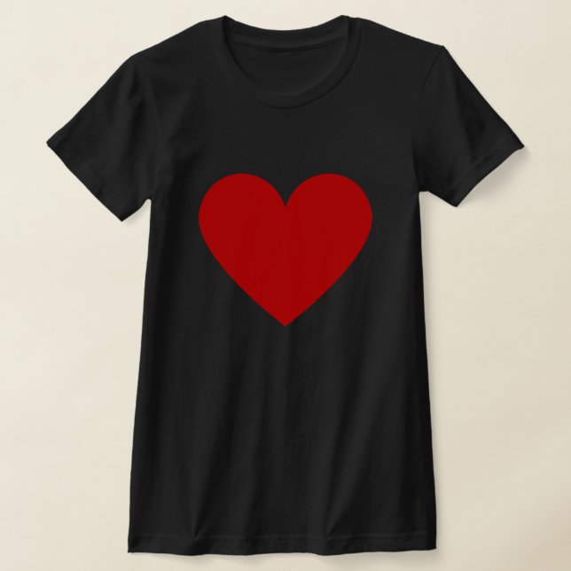 Sencillo Corazón Rojo Amor Moderno Camiseta para m (Distribución)
