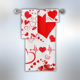 Sencillo Corazón Rojo Amor Romántico Sobre Blanco 